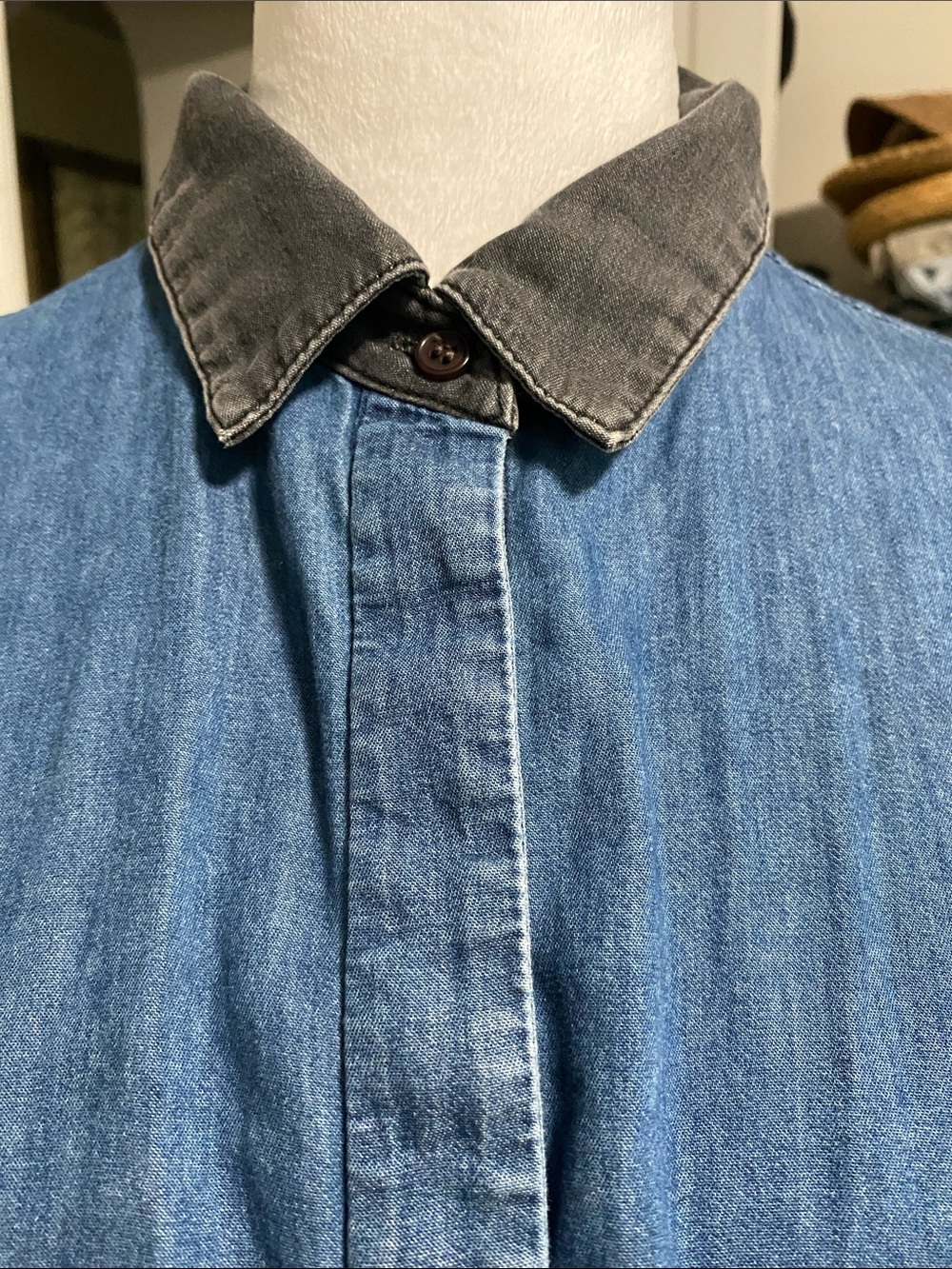 BAILEY/44 Super Soft Denim Tie-Waist Shirt Dress - Blue Size Large! - Picture 6 of 11